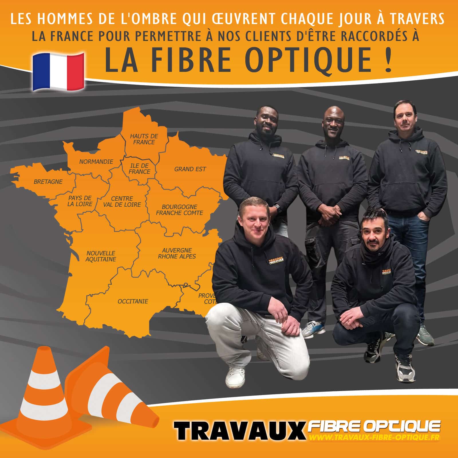 équipe debouchage-fourreau et travaux-fibre-optique